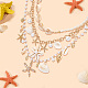 3 шт. 3 стиля ожерелья с подвеской в виде морской звезды из сплава и искусственного жемчуга и ракушек для женщин NJEW-CY0001-05-6