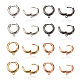Fashewelry 8 par 4 colores anillo pendientes de aro de latón EJEW-FW0001-01-2