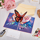 Tarjeta de felicitación de papel emergente de mariposa 3d AJEW-WH0038-31-4
