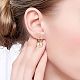 Boucles d'oreilles en perles gris boule ronde créoles pendantes boucles d'oreilles élégantes coquille perle goutte imitation perles de culture d'eau douce boucles d'oreilles breloques en laiton bijoux cadeau pour les femmes JE1096B-6