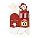 クリスマステーマ紙折りギフトボックス  プレゼント用キャンディークッキーラッピング  レッド  サンタクロース  8.5x8.5x19cm CON-G012-04A-3