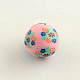 Handmade Flower Pattern Polymer Clay Beads CLAY-Q175-08-1