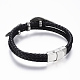 Leather Cord Multi-strand Bracelets BJEW-F288-26P-2