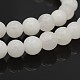 Natürliche runde weiße Jade Perle Stränge G-P070-01-8mm-1