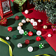サニークルー 50 個 10 スタイルのクリスマステーマアクリルビーズ  樹脂ラインストーン付き  ラウンド＆スノーフレーク  ミックスカラー  14.5~20x13~20x6~20mm  穴：2~4mm  5個/スタイル SACR-SC0001-22-4