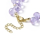 Bracelet perlé en forme de larme de verre bling pour femme BJEW-JB08991-6