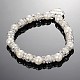 Heart Glass Pearl Round Beaded Stretch Wedding Charm Bracelets BJEW-JB01926-01-3