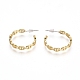 Semicircular Brass Stud Earrings EJEW-E196-08G-2