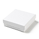 テクスチャ紙ジュエリー ギフト ボックス  中にスポンジマット付き  正方形  ホワイト  9.1x9.1x2.9cm  内径：8.5x8.5のCM  深さ：2.6cm OBOX-G016-C03-A-2