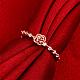 Romantico stile coreano ottone zirconi rosa anelli di nozze di fidanzamento RJEW-BB00168-02-4