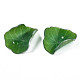 プラスチックチャーム  蓮の葉  グリーン  23x17~18x8mm  穴：0.8mm KY-N015-128-4