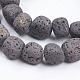 Galvanoplastie des brins de perles de pierre de lave naturelle G-I195-01-B-3