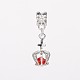 Alloy Glass Bead Large Hole European Dangle Charms MPDL-M039-M-2