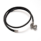 2 Loops PU Leather Cord Wrap Bracelets MAK-L003-01-2