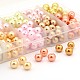 Abalorios de perla de vidrio redondos de estilo mixto HY-X0002-03-B-4