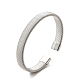 304 bracelet manchette ouvert en forme de chaînes de serpent plates en acier inoxydable pour femme BJEW-C0033-05-2