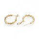 Плетеные латунные серьги-кольца EJEW-T047-98G-4