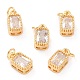 Real 18K Gold Plated Brass Inlaid Cubic Zirconia Charms ZIRC-L100-075G-03-1