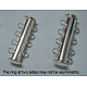 5-strands Brass Slide Lock Clasps KK-Q269-7-2