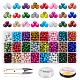 PandaHall 1560pcs 24 Color 6mm Glass Beads Spray Painted Glass Beads GLAD-PH0007-68-1