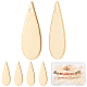 Beebeecraft 30Pcs/Box 18K Gold Plated Teardrop Charms Blank Stamping Tag Geometric Component Pendant for DIY Jewelry Making Necklace Bracelet KK-BBC0002-51-1
