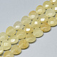 Chapelets de perles en jade topaze naturelle G-S357-E01-12-1