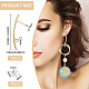BENECREAT 16Pcs 18K Gold Plated Long Strip Earring Studs with Loops KK-BC0008-35-2