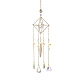 Стеклянные подвесные украшения в форме капли AJEW-Q143-05-2