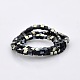Half Plated Black Glass Faceted Cube Beads Strands GLAA-A031-2mm-HP05-2
