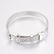 Fashionable Unisex 304 Stainless Steel Watch Band Wristband Bracelets BJEW-N233-02P-8mm-1