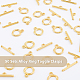 Dicosmetic 50 juego de cierres de palanca de anillo cierres de cierre cierres de palanca trenzados dorados conectores de aleación cierres de barra y anillo conjuntos de cierres de joyería para manualidades diy fabricación de joyas FIND-DC0002-77-3