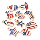 20 pièces 10 styles breloques en alliage d'émail de style drapeau américain ENAM-YW0002-41-2