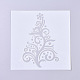 クリスマス テーマ プラスチック再利用可能な描画絵画ステンシル テンプレート  布地 キャンバス タイル 床 家具 木材 塗装用  クリスマスツリー  透明  130x130x0.2mm X-DIY-G027-E02-1