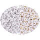 100G 2 Colors White Plating Acrylic Beads SACR-SZ0001-04-3