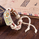 Adjustable Casual Unisex Flower and Peace Sign Leather Bracelets BJEW-BB15619-6
