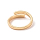 Латунная простая линия обручальное кольцо с открытой манжетой для женщин RJEW-P034-08G-3