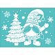 OLYCRAFT 2pcs Christmas Tree Silk Screen Printing Stencils Snowflake Self-Adhesive Santa Claus Mesh Transfers Stencils Washable Silk Screen Stencils for Printing on Wood DIY T-Shirts 19.5x14cm DIY-WH0337-017-1