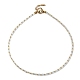 Verre ovale et 201 collier de perles en acier inoxydable NJEW-Z029-01A-1