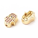 Rack Plating Brass Cubic Zirconia Beads KK-B051-03G-3