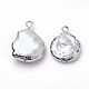 Ciondoli di perle keshi con perla barocca naturale placcata PEAR-Q008-08P-2