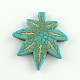 Dyed Synthetic Turquoise Gemstone Leaf Pendants TURQ-S278-1