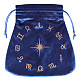 ビロードのパッキング袋  巾着袋  星座模様の台形  マリンブルー  21x21cm ZODI-PW0001-097-C04-1