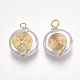 ABS Plastic Imitation Pearl Pendants KK-T038-447G-1