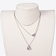 Two Tier Stainless Steel Necklaces NJEW-JN01244-5