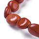 Pulseras elásticas naturales de jaspe rojo X-BJEW-K213-19-3