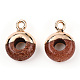 Synthetic Goldstone Flat Round/Donut Charms G-I347-02-2