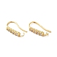 Brass Micro Pave Clear Cubic Zirconia Earring Hooks ZIRC-Q201-09G-1