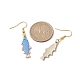 Boucles d'oreilles pendantes en émail en alliage d'or clair EJEW-JE05607-03-3