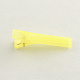ヘアアクセサリー作りのためのキャンディーカラーの小さなプラスチック製のワニのヘアクリップのパーツ  シャンパンイエロー  41x8mm PHAR-Q005-08-1