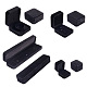 Beadthoven 4pcs 4スタイルの長方形と正方形のベルベットのジュエリーボックス  フリップ付き  ネックレス  ペンダントとバングル  ブラック  ボックス：4個/セット VBOX-BT0001-02-2